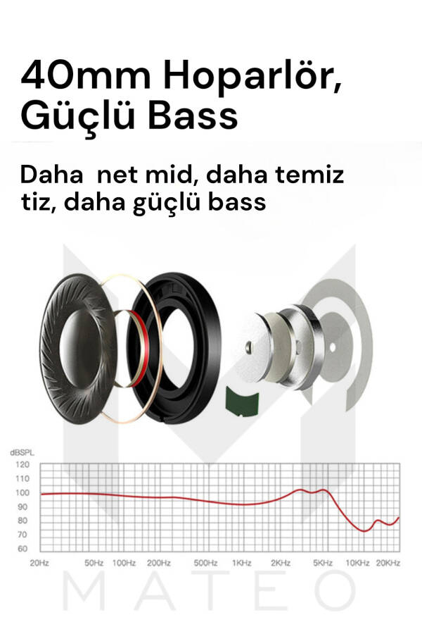 P68 Bluetooth Kablosuz Stereo Kulaklık Wireless, Aux Kablolu - 4