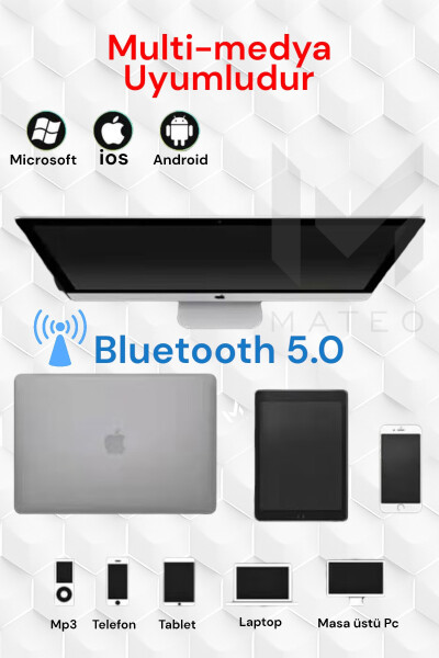 P68 Bluetooth Kablosuz Stereo Kulaklık Wireless, Aux Kablolu - 6