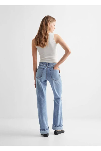 Paçaları kıvrık jean - 4