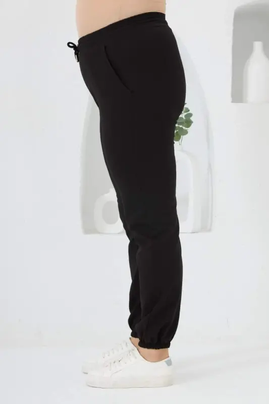 Paçasi lastikli katta qora sport shim - 2