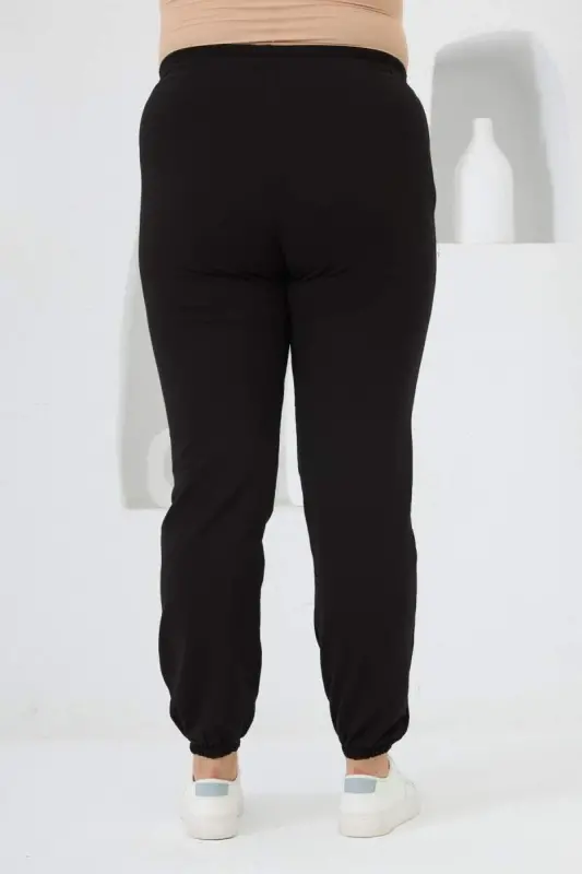Paçasi lastikli katta qora sport shim - 4