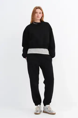 Paçası Lastikli Şardonlu Eşofman Eşf0657-m1n1v3-Si - 1