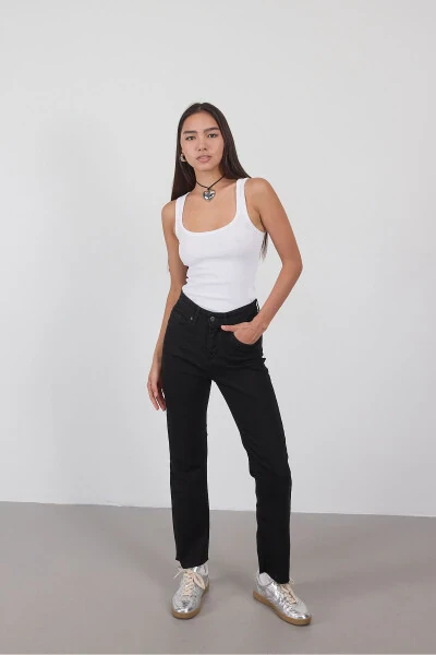 Paçası Lazer Kesim Jean Pantolon PN8532-PNF - Addax