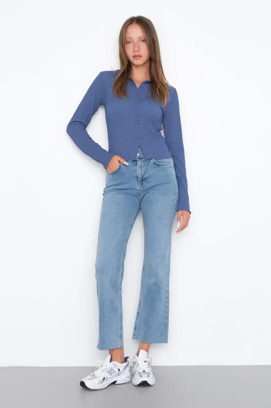 Paçası Lazer Kesim Jean Pantolon Pn8532-pnf-Kar Ykm - 2