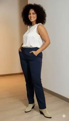 Paçasi yirtigli katta gabardin shim ko'k - 3