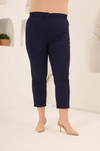 Paçasi yirtigli katta gabardin shim ko'k - 3
