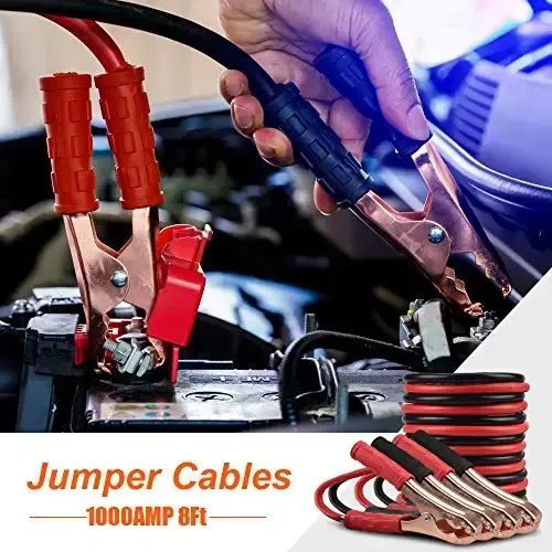 PACETAP Car Roadside Emergency Kit, Essential Auto Safety Road Side Assistance Tool Kit with Jumper Cables, Towing Rope, Triangle and More Winter Vehicle Accessories - 4