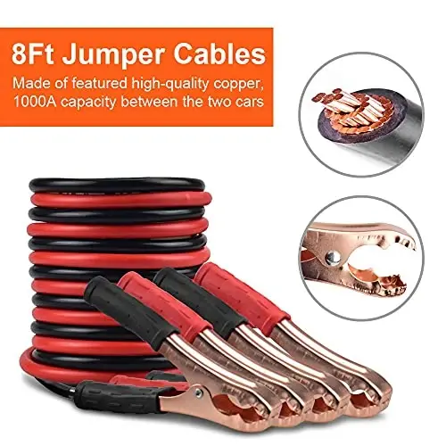 PACETAP Avtomobil Yo'l Chetida Favqulodda Yordam To'plami, Asosiy Avtomobil Xavfsizligi Yo'l Chetida Yordam Vositalari To'plami, Jumper Kabel, Tormoz Ip, Uchburchak va Qo'shimcha Qishki Avtomobil Aksessuarlari - 4