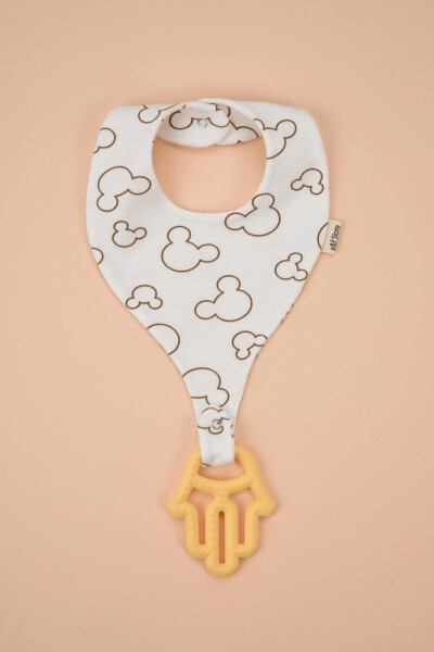 Pacifier Holder Bib - Cute Mouse Patterned 100% Cotton Fabric Pacifier Clip - E&F STORE