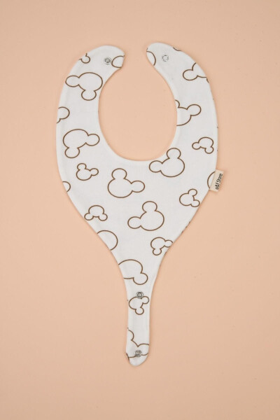 Pacifier Holder Bib - Cute Mouse Patterned 100% Cotton Fabric Pacifier Clip - 3