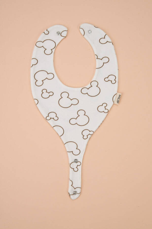 Pacifier Holder Bib - Cute Mouse Patterned 100% Cotton Fabric Pacifier Clip - 3