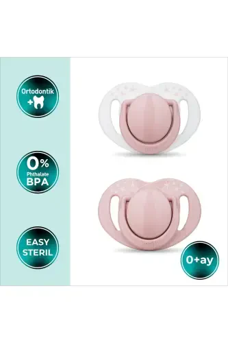 Pacifier Storage Box Powder Pink Pattern 0 Months 2 Pack - MAMAJOO (1)