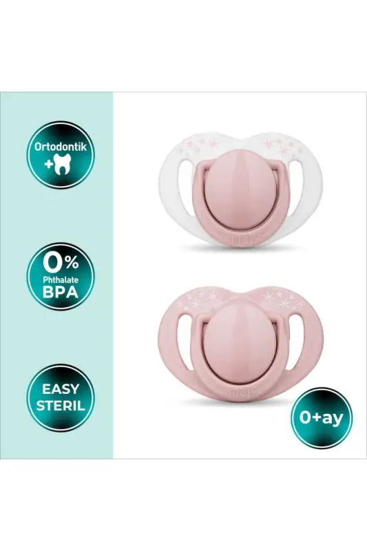 Pacifier Storage Box Powder Pink Pattern 0 Months 2 Pack - 2