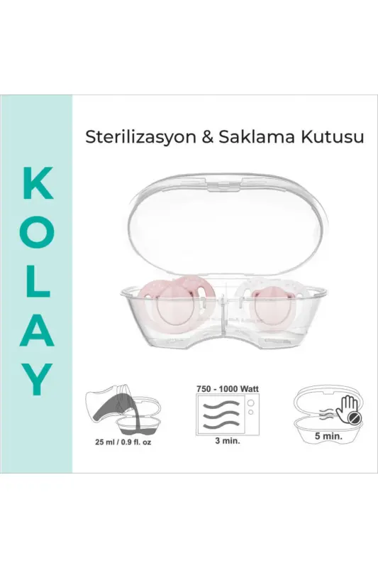 Pacifier Storage Box Powder Pink Pattern 0 Months 2 Pack - 6