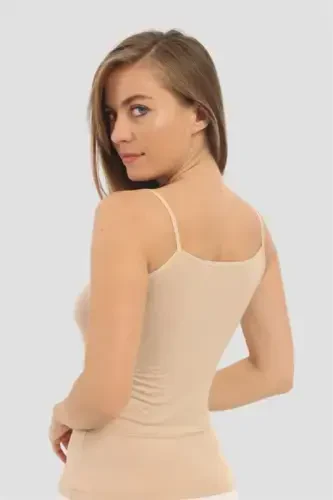 Pack of 2 Flesh-Colored Women's Bamboo String Tank Tops - 5