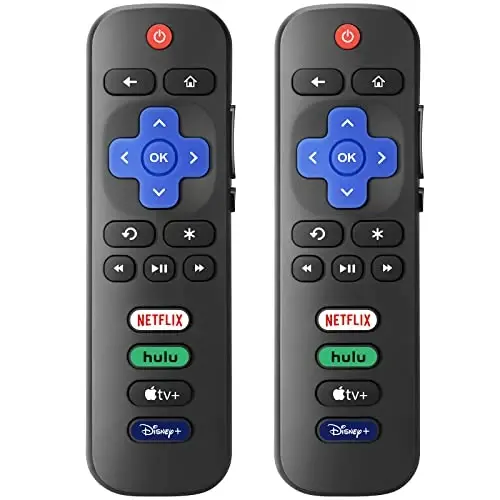 【Pack of 2】 New Replacement for All Roku TV Remote,Compatible for All TCL-ONN-Hisense-Roku TV Remote - 2