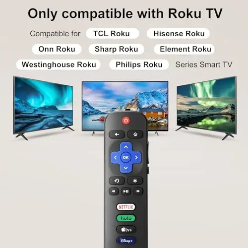 【Pack of 2】 New Replacement for All Roku TV Remote,Compatible for All TCL-ONN-Hisense-Roku TV Remote - 4