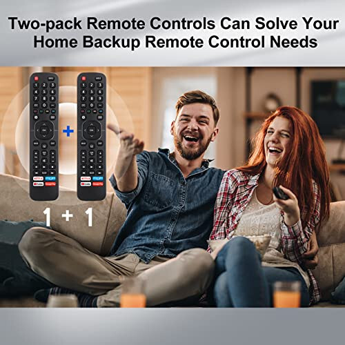 【Pack of 2】 New Universal Remote for All Hisense TV Remote, 2 Piece Replacement Control EN2A27 for Hisense-Smart-TV-Remote, with Netflix, Prime Video, YouTube, Google Play Buttons - 2