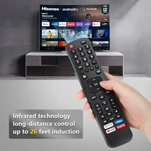 【Pack of 2】 New Universal Remote for All Hisense TV Remote, 2 Piece Replacement Control EN2A27 for Hisense-Smart-TV-Remote, with Netflix, Prime Video, YouTube, Google Play Buttons - 5