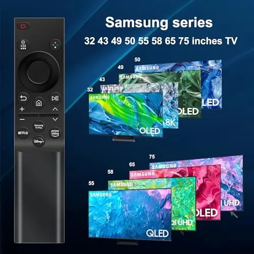 【Pack of 2】 Samsung Smart TV uchun universal masofadan boshqarish pulti, Frame Crystal QLED OLED Curved HDTV 4/8K UHD va boshqalar uchun o‘rinbosar, Netflix Prime-Video Disney+ va Samsung TV Plus tugmalari bilan - 3