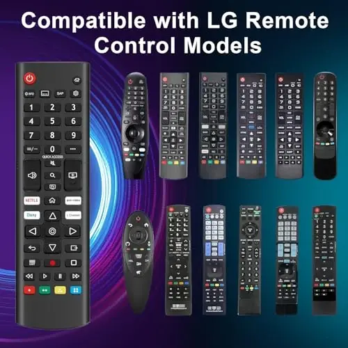 (Pack of 2) Universal Remote for LG Smart TV Remote Control Replacement, Compatible with All LG LCD LED OLED UHD HDTV 3D 4K Smart TV Models - Easy Setup with 4 Shortcuts Key - 3