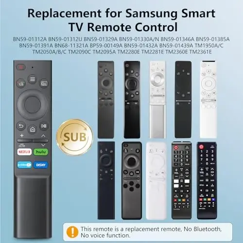 (Pack of 2) Universal Replacement for Samsung-Smart-TV Remote Control - Compatible with Samsung-Frame TV Crystal QLED OLED UHD Curved Neo 4/8K Smart TVs - 3