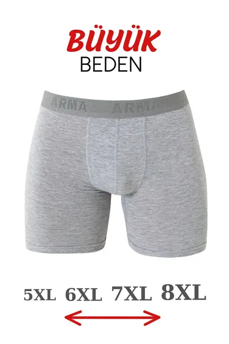 Pack of 5 Men's Grey Plus Size Boxer Shorts Cotton Elastane - 4