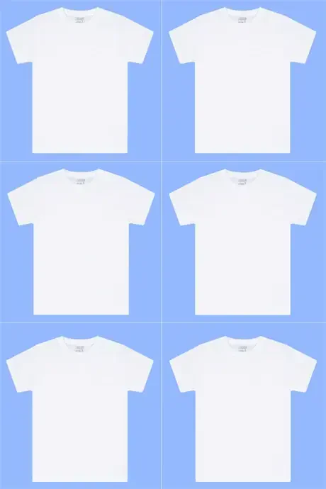 Pack of 6 Crew Neck Boys' White Short Sleeve T-Shirts 100% Cotton - BÜYÜKBEDENIZ