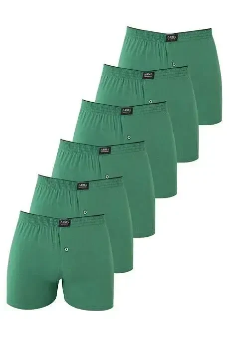Pack of 6 Green Men's Jersey Towel Waist Boxer 100% Cotton - 2