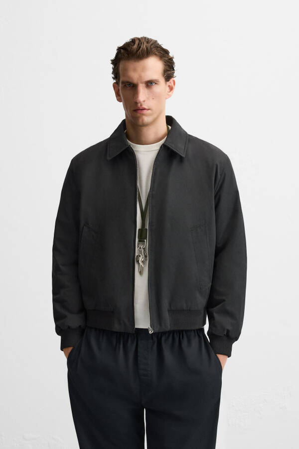 Padded bomber jacket - Black - 2