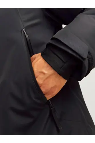 Padded Shell Jacket Su Soğuk Geçirmez Siyah Erkek Mont-Black Padded - 6