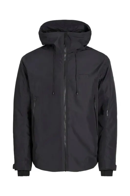 Padded Shell Jacket Suv Sovuq O'tkazmaydigan Qora Erkaklar Mont-Black Padded - 2