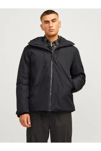 Padded Shell Jacket Suv Sovuq O'tkazmaydigan Qora Erkaklar Mont-Black Padded 