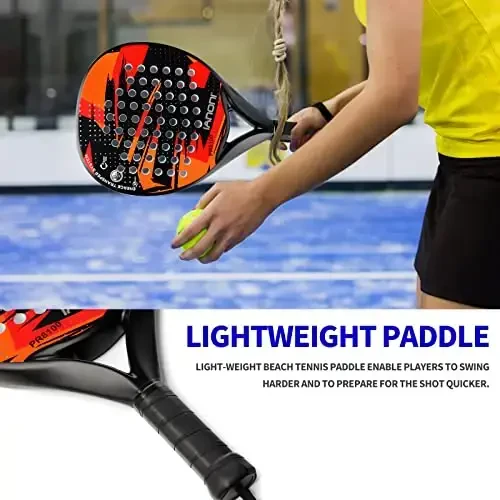 Padel Racket Carbon Fiber Surface with EVA Memory Flex Foam Core Lightweight Padel Racquet - 4