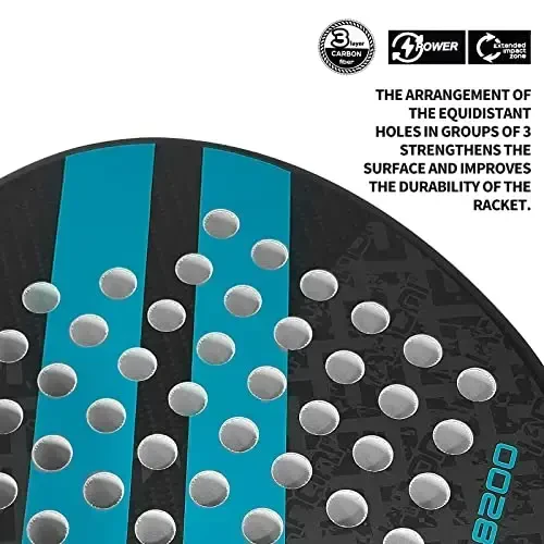 Padel Racket Carbon Fiber Surface with EVA Memory Flex Foam Core Lightweight Padel Racquet - 3