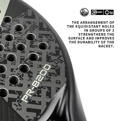 Padel Racket Carbon Fiber Surface with EVA Memory Flex Foam Core Lightweight Padel Racquet - 2