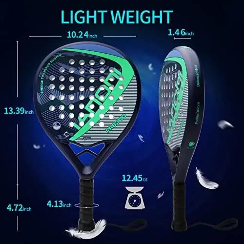 Padel Racket Carbon Fiber Surface with EVA Memory Flex Foam Core Lightweight Padel Racquet - 9