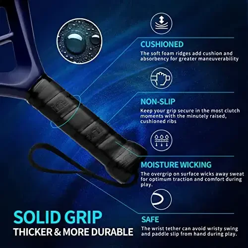 Padel Racket Carbon Fiber Surface with EVA Memory Flex Foam Core Lightweight Padel Racquet - 4