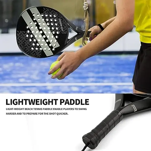 Padel Raket Karbon Fiber Yuzasi EVA Xotira Flex Ko'pik Yadro Yengil Padel Raketkasi - 4