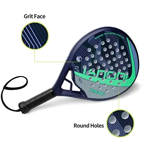 Padel Raket Karbon Fiber Yuzasi EVA Xotira Flex Ko'pik Yadro Yengil Padel Raketkasi - 7