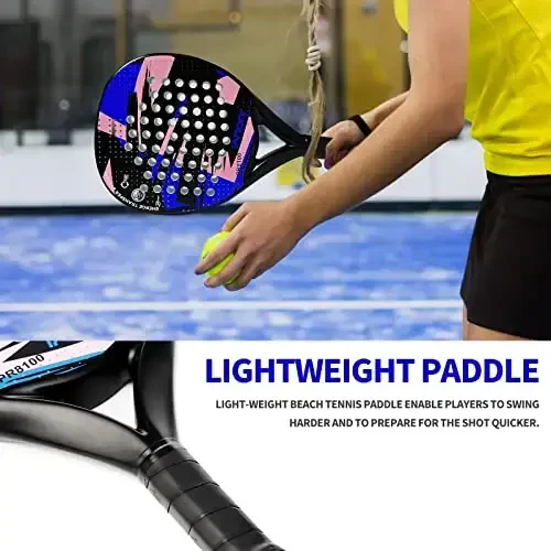 Padel Raket Karbon Fiber Yuzasi EVA Xotira Flex Ko'pikli Yadro Yengil Padel Raketi - 4