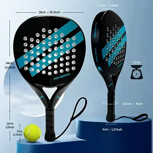 Padel Raket Karbon tolali sirt EVA Memory Flex ko'pik yadrosi bilan Yengil Padel Raket - 6