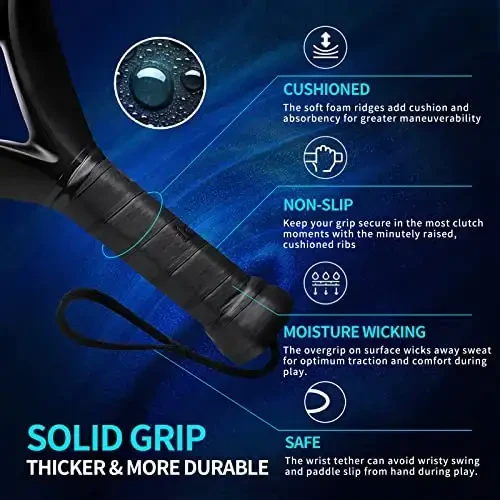 Padel Raket Karbon Tolali Yuzasi EVA Xotira Flex Ko'pik Yadro Yengil Padel Raketkasi - 4