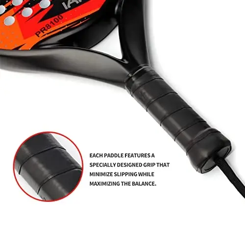 Padel Racket Carbon Fiber Surface with EVA Memory Flex Foam Core Lightweight Padel Racquet - 3
