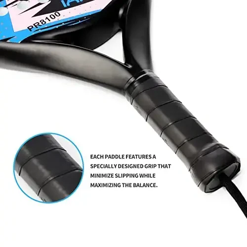 Padel Racket Carbon Fiber Surface with EVA Memory Flex Foam Core Lightweight Padel Racquet - 3