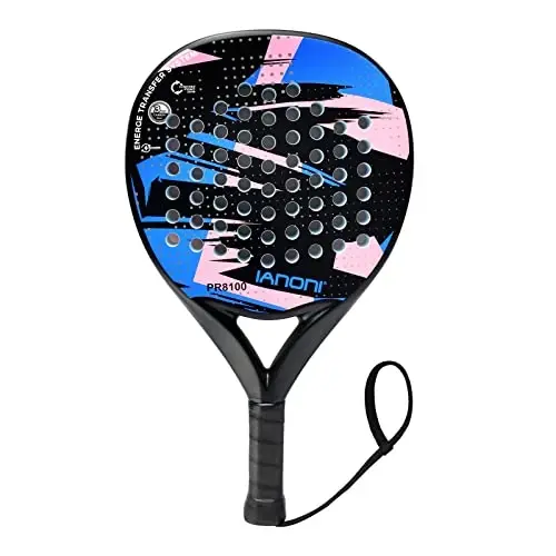 Padel Racket Carbon Fiber Surface with EVA Memory Flex Foam Core Lightweight Padel Racquet - 1