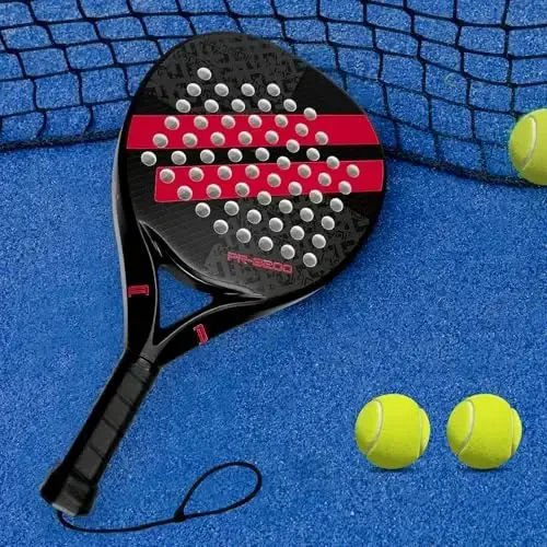 Padel Racket Carbon Fiber Surface with EVA Memory Flex Foam Core Lightweight Padel Racquet - 2