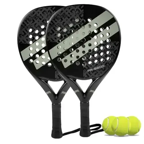 Padel Racket Carbon Fiber Surface with EVA Memory Flex Foam Core Lightweight Padel Racquet - 1
