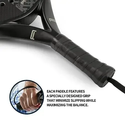 Padel Racket Carbon Fiber Surface with EVA Memory Flex Foam Core Lightweight Padel Racquet - 3