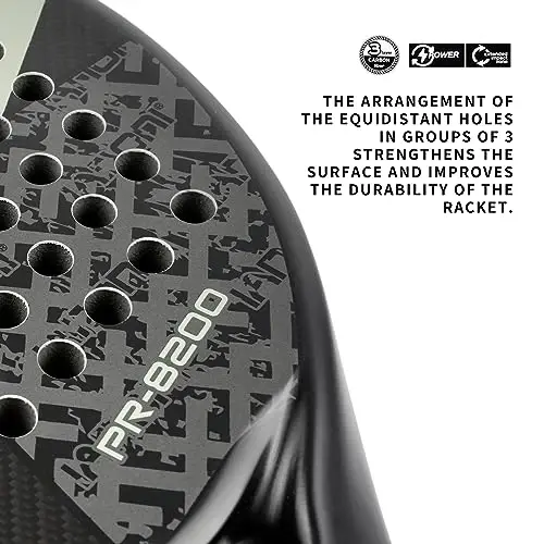 Padel Racket Carbon Fiber Surface with EVA Memory Flex Foam Core Lightweight Padel Racquet - 2